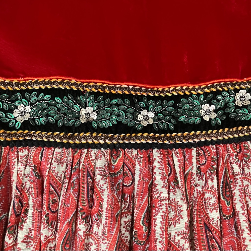 ZARA Paisley Velvet Embellished Boho Topper Jacket L Bell Sleeve Boho Maximalist - Picture 10 of 16